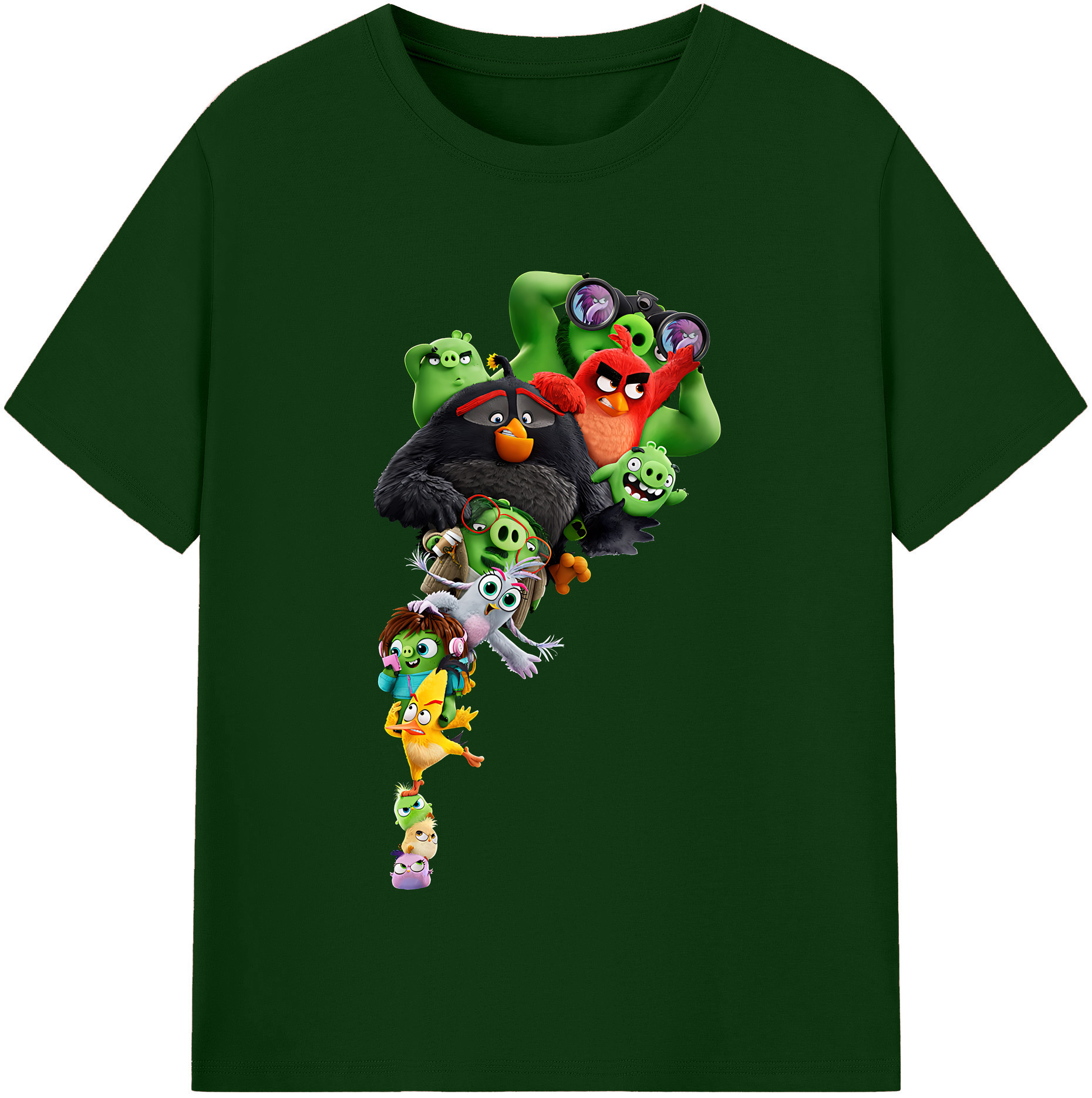 （画像用） Angry Birds アングリーバード 綿100％半袖Tシャツ（フロントプリント）